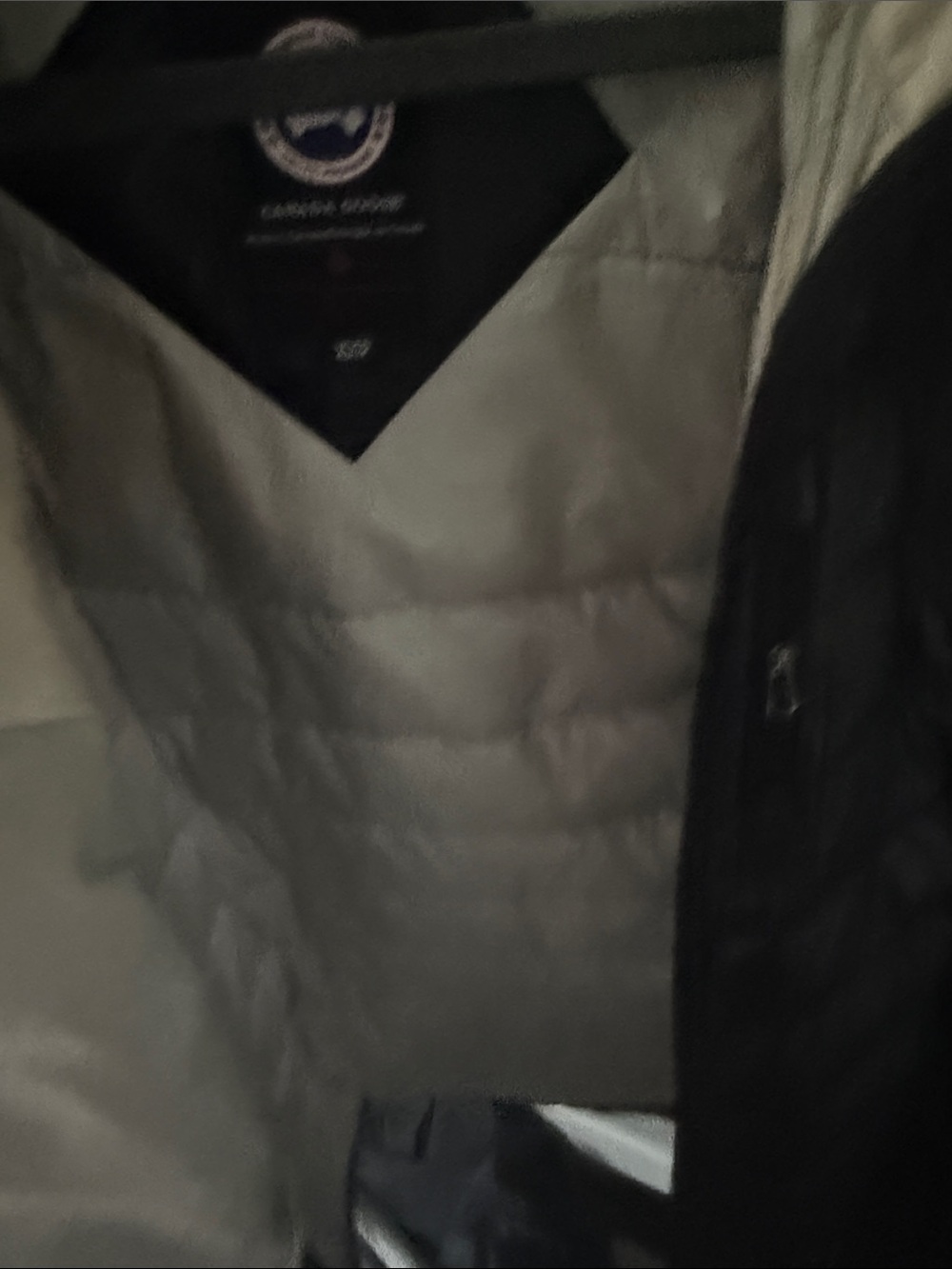 Canada Goose Black Quilted Hooded Puffer with Cream Lining - Picture 5 of 16